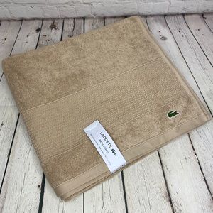 Lacoste Bath Towel Small Embroidered Logo Beige